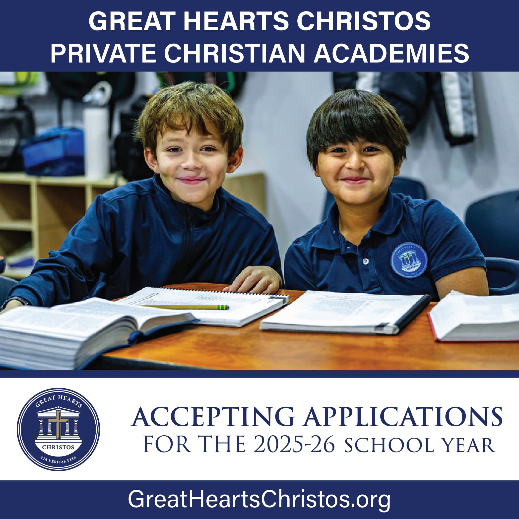 Great Hearts Christos Private Christian Academy | Accepting applications for the 2025-26 school year.